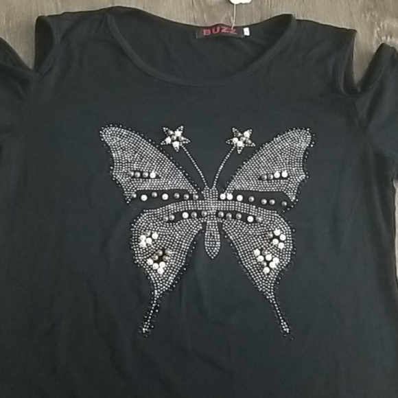 BUZZ Cold Shoulders BUTTERFLY SHIRT - Picture 4 of 5